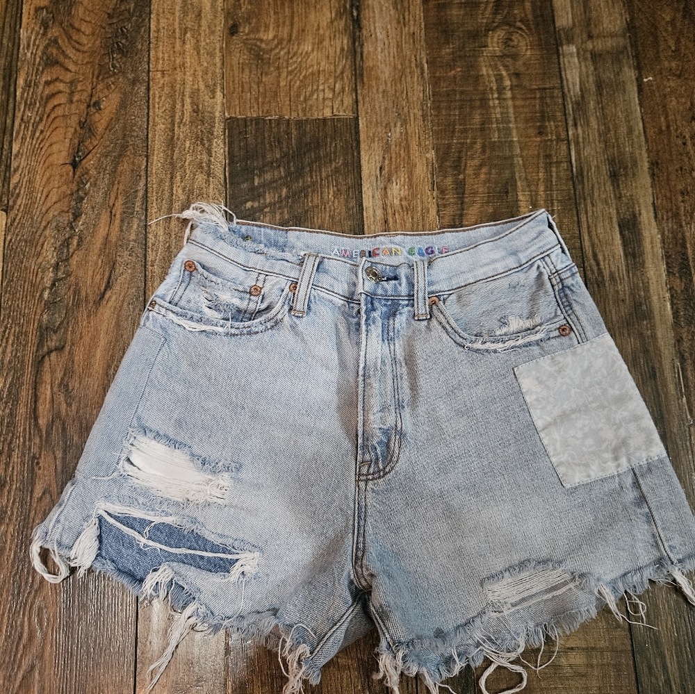 American Eagle pride Inspired Rainbow High Waist Frayed Hem - Picture 8 of 11